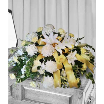 Yellow & White Casket Spray